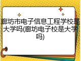 廊坊市电子信息工程学校是大学吗(廊坊电子校是大学吗)