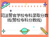 司法警官学校专科录取分数线(警校专科分数线)