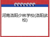 河南洛阳少林学校(洛阳武校)