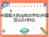 中国最大的dj培训学校(中国顶尖DJ学校)