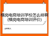 横岗电商培训学校怎么样啊(横岗电商培训评价)