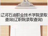 辽河石油职业技术学院录取查询(辽职院录取查询)