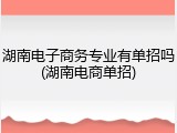 湖南电子商务专业有单招吗(湖南电商单招)