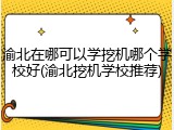 渝北在哪可以学挖机哪个学校好(渝北挖机学校推荐)