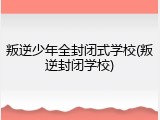 叛逆少年全封闭式学校(叛逆封闭学校)