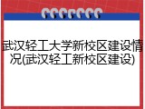 武汉轻工大学新校区建设情况(武汉轻工新校区建设)