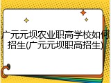 广元元坝农业职高学校如何招生(广元元坝职高招生)