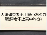 天津如果考不上高中怎么办呢(津考不上高中咋办)