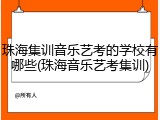 珠海集训音乐艺考的学校有哪些(珠海音乐艺考集训)