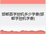 邯郸县学挖机多少学费(邯郸学挖机学费)