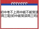 初中考不上高中能不能复读高三呢(初中能复读高三吗)