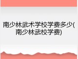 南少林武术学校学费多少(南少林武校学费)