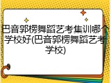 巴音郭楞舞蹈艺考集训哪个学校好(巴音郭楞舞蹈艺考学校)