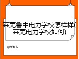 莱芜鲁中电力学校怎样样(莱芜电力学校如何)