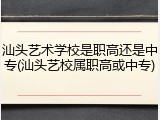 汕头艺术学校是职高还是中专(汕头艺校属职高或中专)