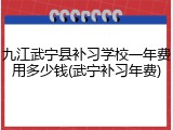 九江武宁县补习学校一年费用多少钱(武宁补习年费)