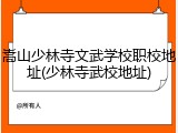 嵩山少林寺文武学校职校地址(少林寺武校地址)