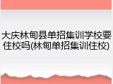 大庆林甸县单招集训学校要住校吗(林甸单招集训住校)