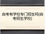 自考有学校专门招生吗(自考招生学校)