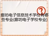 廊坊电子信息技术学校有哪些专业(廊坊电子学校专业)
