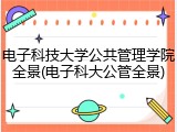 电子科技大学公共管理学院全景(电子科大公管全景)