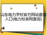 山东电力学校官方网站查询入口(电力校官网查询)