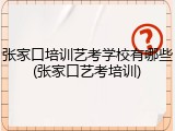 张家口培训艺考学校有哪些(张家口艺考培训)