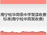 南宁桂华高级中学复读收费标准(南宁桂华高复收费)