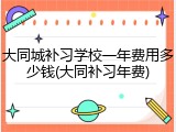 大同城补习学校一年费用多少钱(大同补习年费)