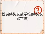 松岗碧头文武学校(碧头文武学校)
