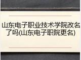 山东电子职业技术学院改名了吗(山东电子职院更名)