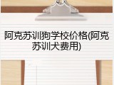 阿克苏训狗学校价格(阿克苏训犬费用)