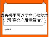 嘉兴哪里可以学产后修复培训班(嘉兴产后修复培训)