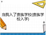 当我入了贵族学校(贵族学校入学)