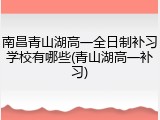 南昌青山湖高一全日制补习学校有哪些(青山湖高一补习)