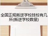 全国正规叛逆学校技校有几所(叛逆学校数量)