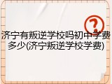 济宁有叛逆学校吗初中学费多少(济宁叛逆学校学费)