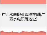广西水电职业院校在哪(广西水电职院地址)