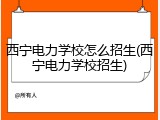 西宁电力学校怎么招生(西宁电力学校招生)
