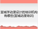宣城学动漫设计的培训机构有哪些(宣城动漫培训)