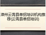 漳州云霄县单招培训机构推荐(云霄县单招培训)