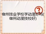 宿州技业学校学动漫好吗(宿州动漫技校好)