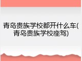 青岛贵族学校都开什么车(青岛贵族学校座驾)
