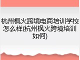 杭州枫火跨境电商培训学校怎么样(杭州枫火跨境培训如何)