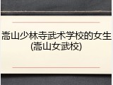 嵩山少林寺武术学校的女生(嵩山女武校)