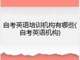 自考英语培训机构有哪些(自考英语机构)