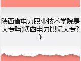 陕西省电力职业技术学院是大专吗(陕西电力职院大专？)