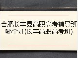 合肥长丰县高职高考辅导班哪个好(长丰高职高考班)