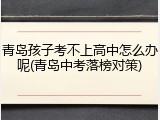 青岛孩子考不上高中怎么办呢(青岛中考落榜对策)