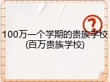 100万一个学期的贵族学校(百万贵族学校)